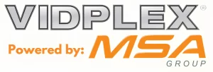 Logotipo de Vidplex International, fabricante colombiano de vidrios de seguridad powered by MSA Group
